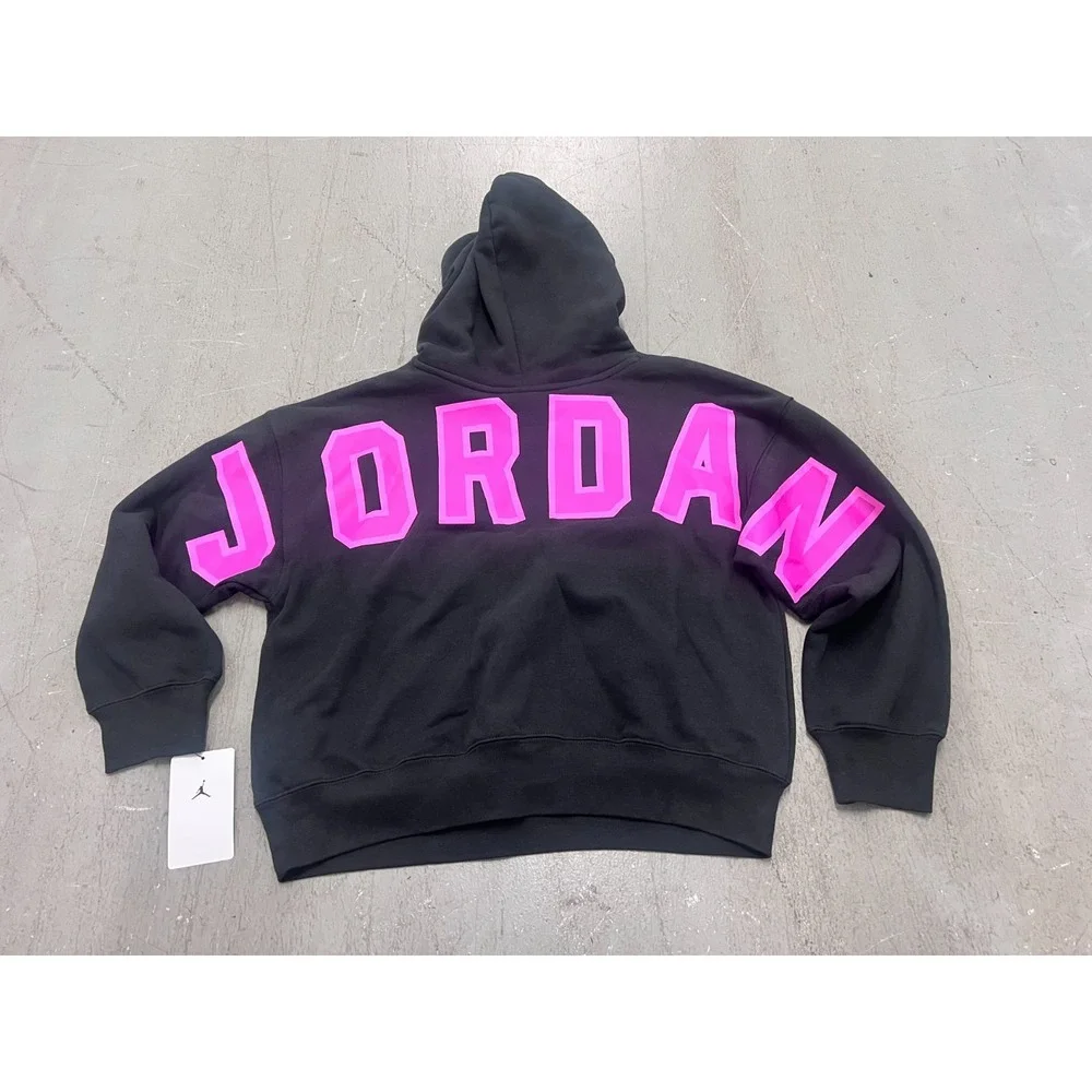 Nike Air Jordan Hoodie Kids‎ L 12-13 Years Black Graphic Long Sleeve Winter NWT